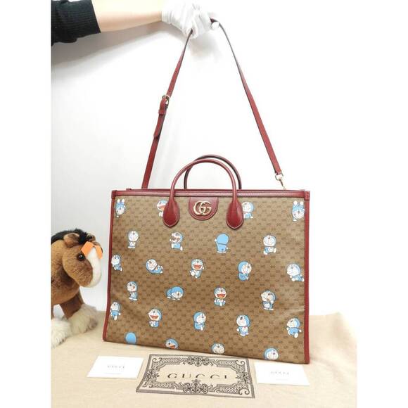 Gucci Handbags - Gucci tote bag Doraemon GG brown red handbag shoulder